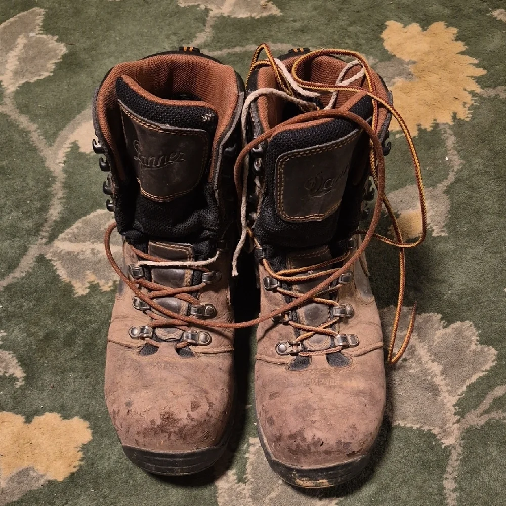 Danner Brown and Black Leather Hiking Boots